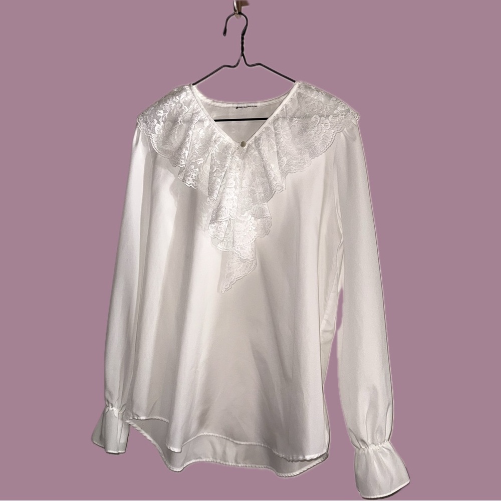 White Jabot blouse